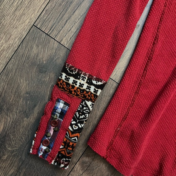 free people red thermal size small - Picture 2 of 3